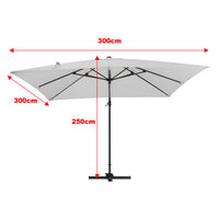 3M Garden Steel Square Cantilever Parasol Umbrella