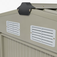 8x10ft Metal Double Sliding Doors Garden Storage Shed With Apex Roof 4 Vents