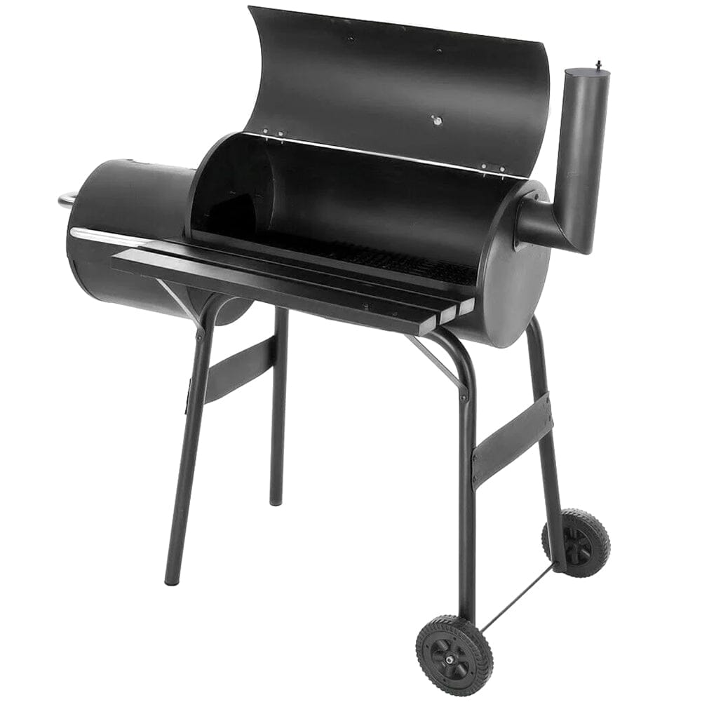 Charcoal BBQ Grill with Offset Smoker – Full Product View on White Background