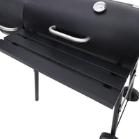 Close-up of Offset Smoker BBQ Grill – Durable Steel Construction and Control Vents