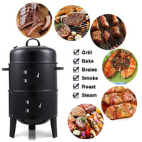 Charcoal BBQ Grill in Action – Smoking, Grilling, and Warming Functions Demonstrated