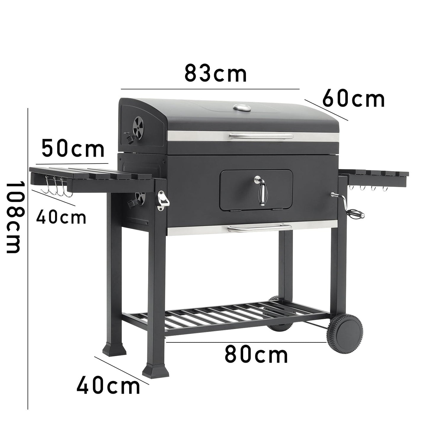 Dimensions of 33x43 inch barrel charcoal BBQ grill – full measurement guide for outdoor placement
