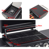 5 Burner Gas BBQ Grill Outdoor Cooking Barbecue with Side Burner