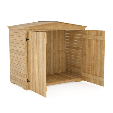 5x2.7ft Wooden Garden Tool Shed Spruce Storage Shed Lockable Apex Roof