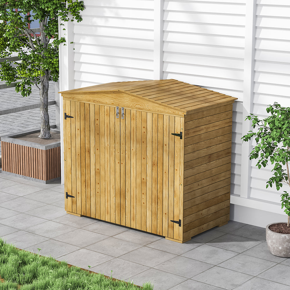 5x2.7ft Wooden Garden Tool Shed Spruce Storage Shed Lockable Apex Roof