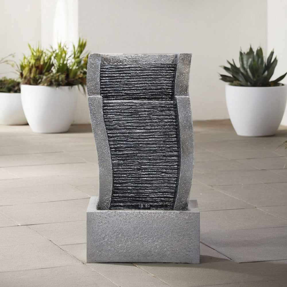 Garden Modern Slate Cascading Fountain with LED