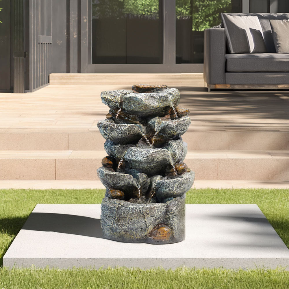 Garden Cascading Rockery Fountain with LED