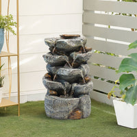 Garden Cascading Rockery Fountain with LED