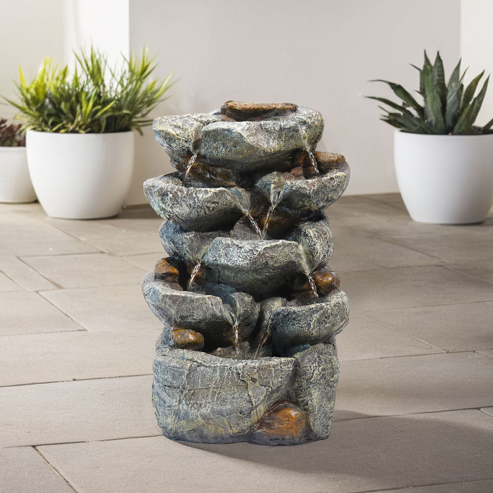 Garden Cascading Rockery Fountain with LED