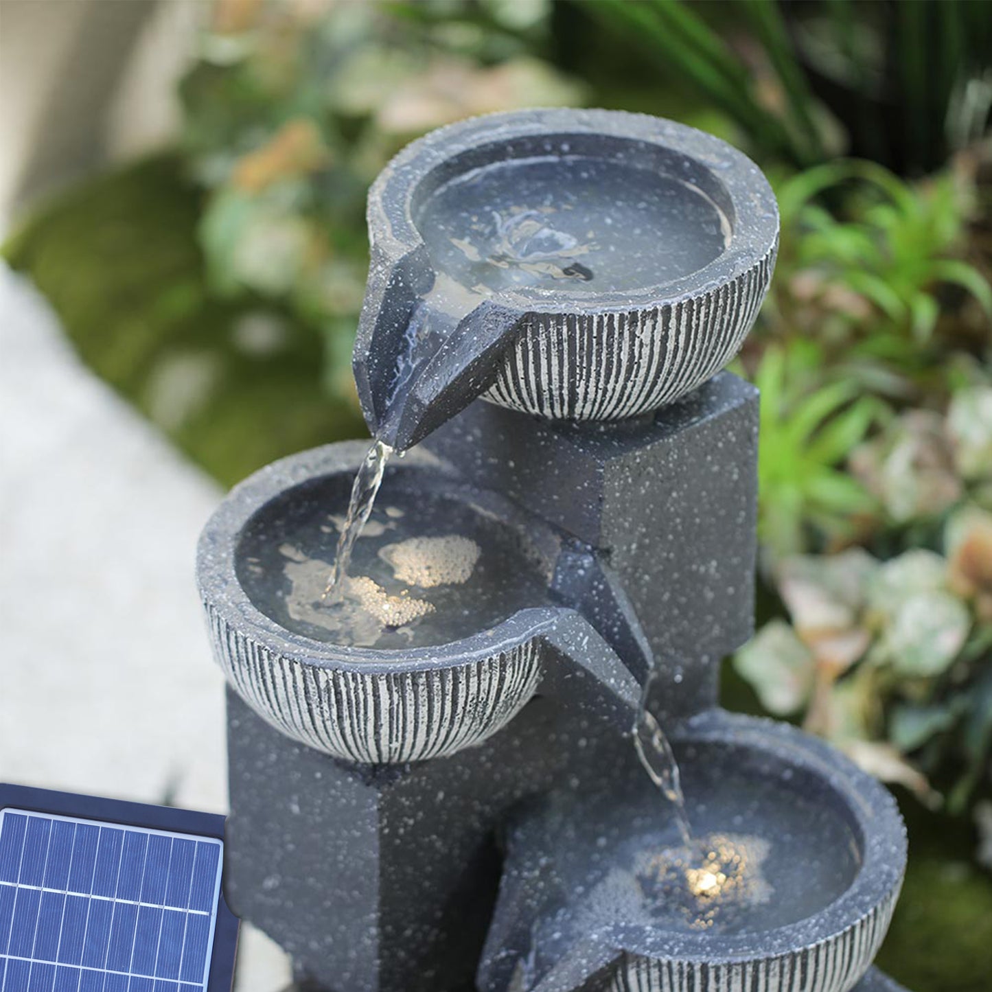Garden Solar Nature Fountain with LED