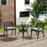2 Pcs Garden Cast Aluminium Patio Armchair