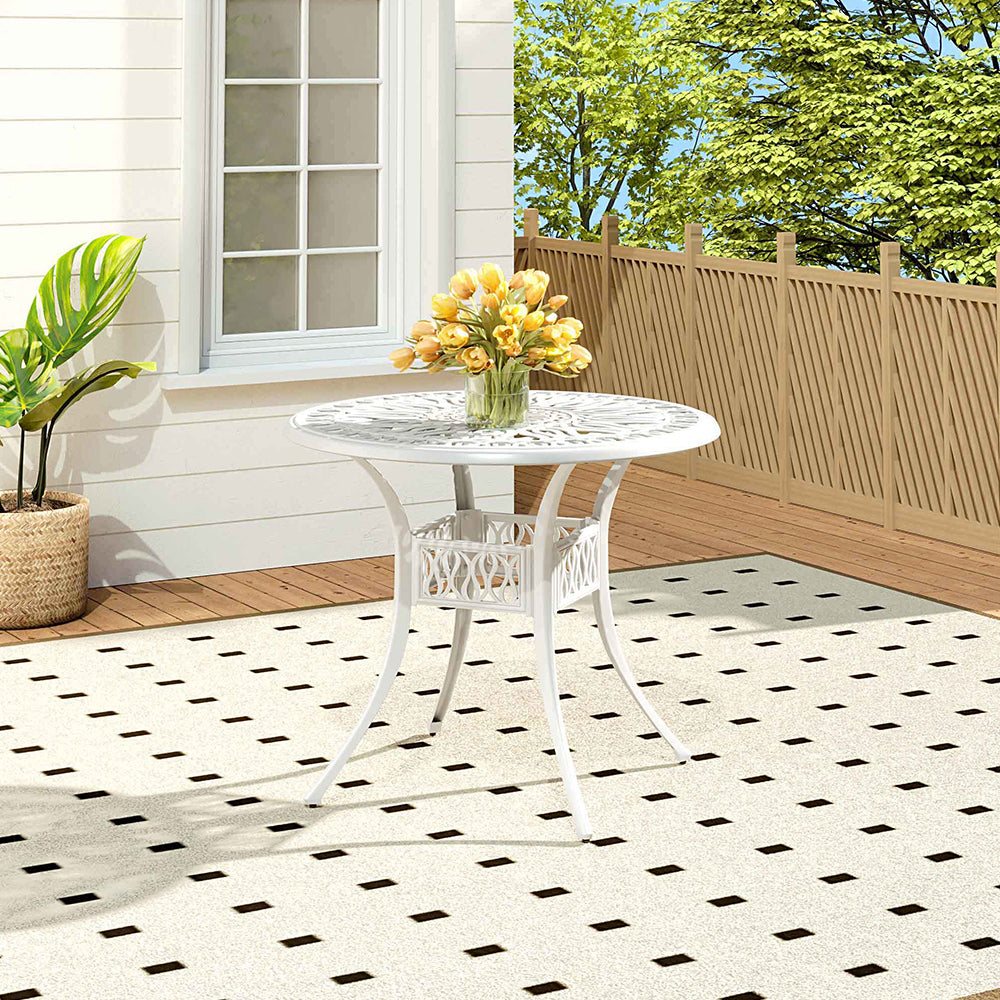 White/Black Garden Round Hollow Patio Table