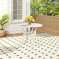 White/Black Garden Round Hollow Patio Table