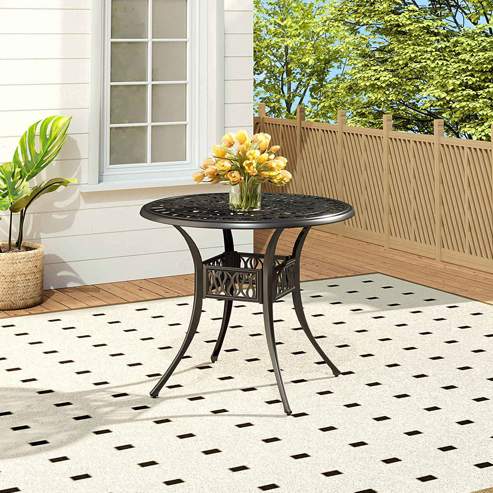 White/Black Garden Round Hollow Patio Table