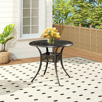 White/Black Garden Round Hollow Patio Table