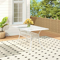 White/Black Cast Aluminium Hollow Garden Patio Table