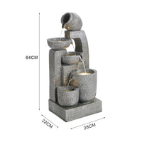 Solar 5-Tier Cascade Water Fountain for Outdoors Fountains Living and Home 