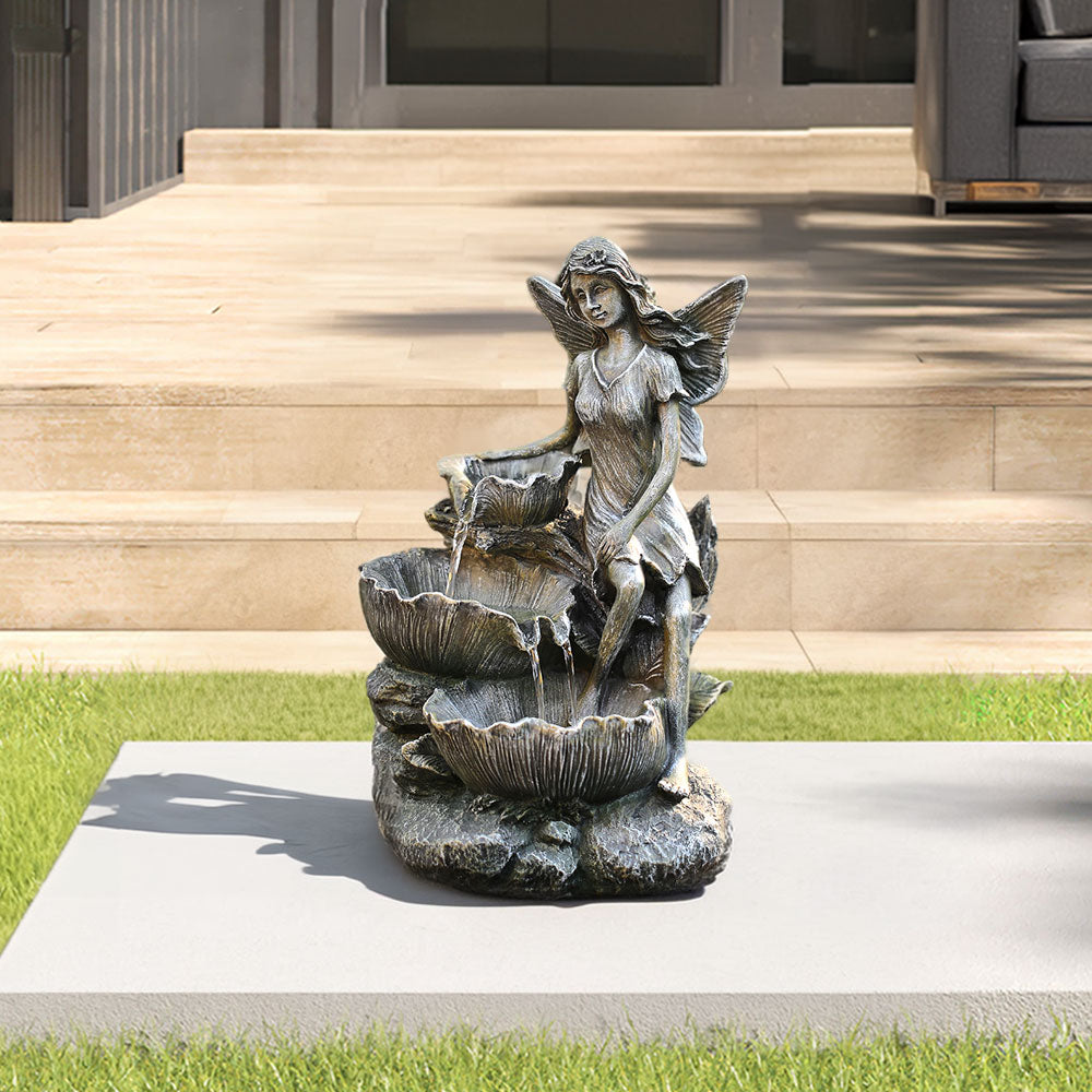 Garden Angle Shape Solar Resin Fountain with LED