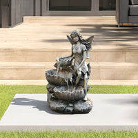 Garden Angle Shape Solar Resin Fountain with LED