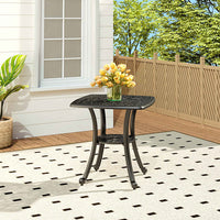 Black Garden Square Cast Aluminium Patio Table