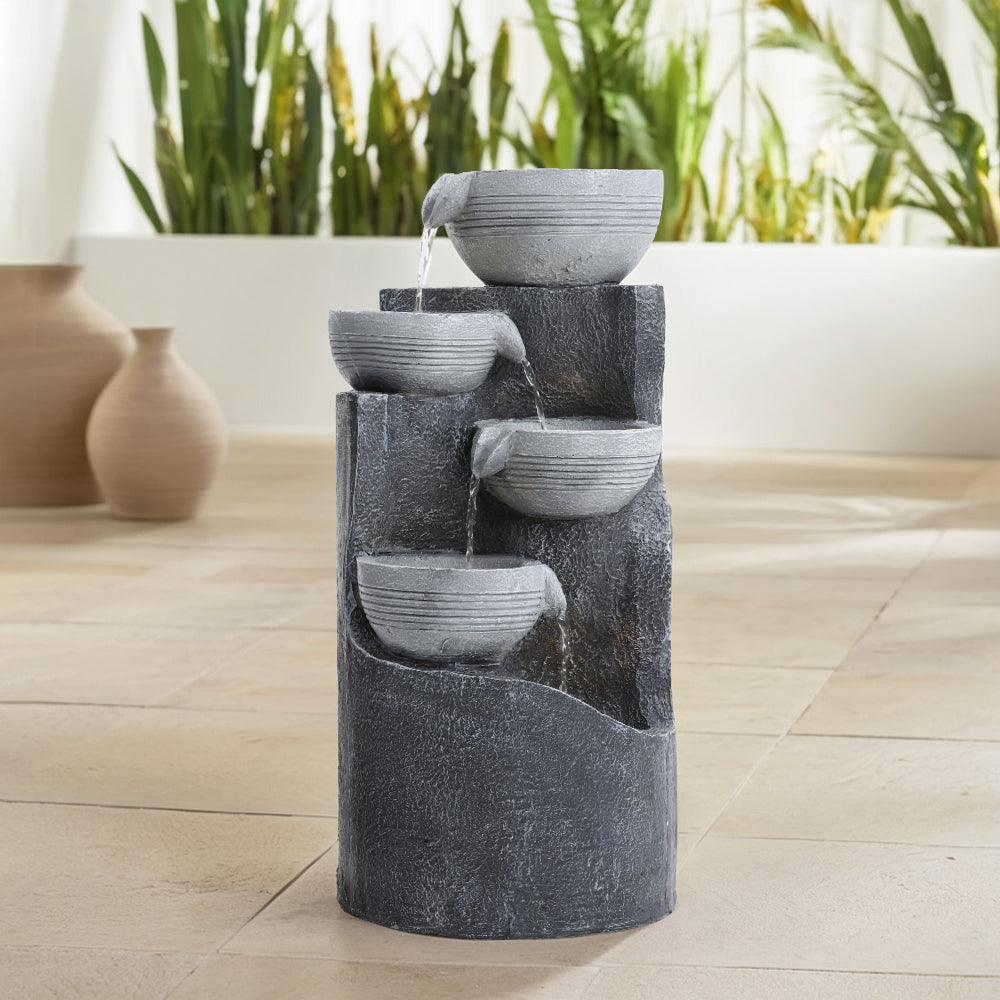 Outdoor Solar-Powered Water Fountain Rockery Decor