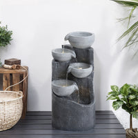 Outdoor Solar-Powered Water Fountain Rockery Decor