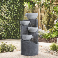 Outdoor Solar-Powered Water Fountain Rockery Decor