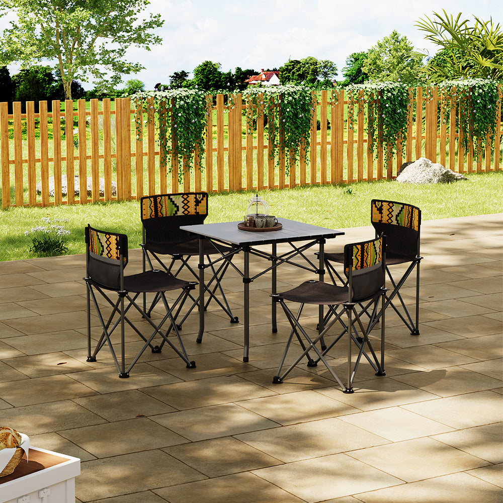 5-in-1 Portable Camping Table and Chairs Set with Carry Bag – Foldable Outdoor Dining Furniture