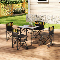5-in-1 Foldable Camping Table and Chairs Set in Use at Campsite – Outdoor Dining Setup