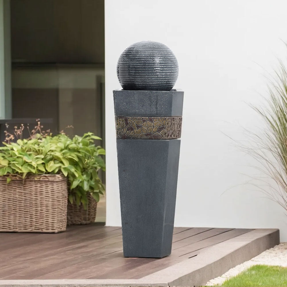 Garden Electric Resin Fountain Navy Blue