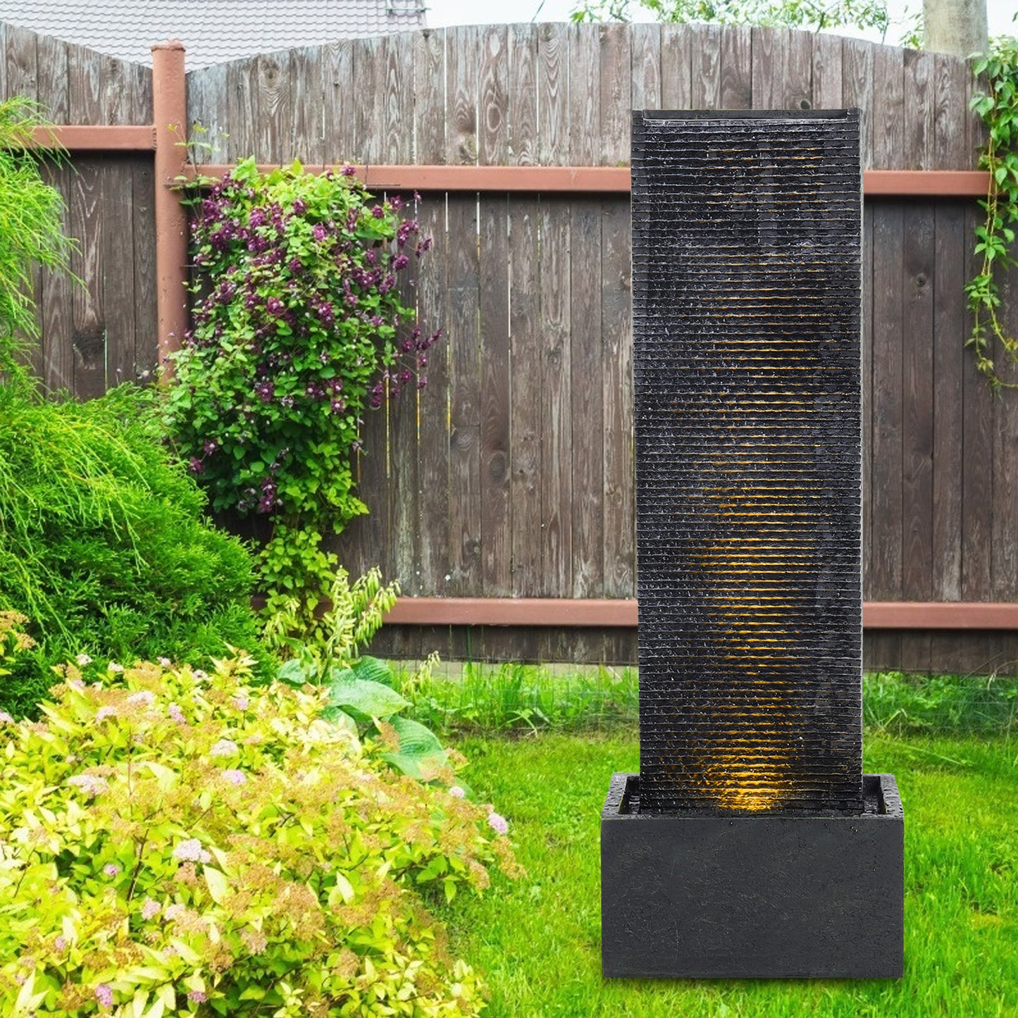 Garden Rectangle Stone Look Resin Fountain
