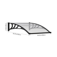 Black Modern Door Canopy Awning UV Protected Polycarbonate Roof