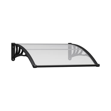 Black Modern Door Canopy Awning UV Protected Polycarbonate Roof