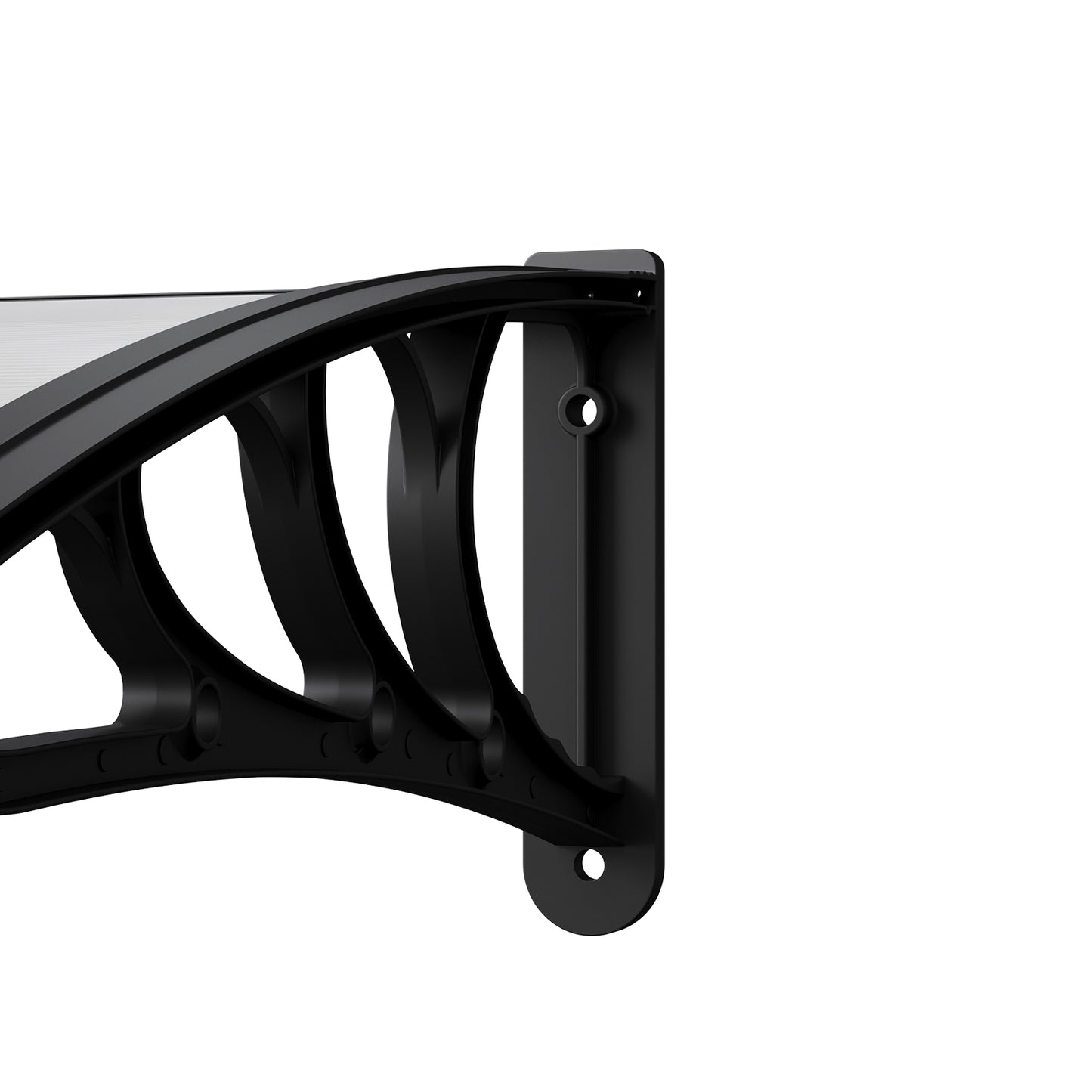 Black Modern Door Canopy Awning UV Protected Polycarbonate Roof