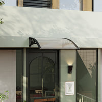 Black Modern Door Canopy Awning UV Protected Polycarbonate Roof