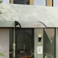 Black Modern Door Canopy Awning UV Protected Polycarbonate Roof