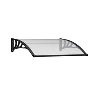 Black Modern Door Canopy Awning UV Protected Polycarbonate Roof