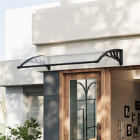 Black Modern Door Canopy Awning UV Protected Polycarbonate Roof
