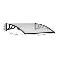Black Modern Door Canopy Awning UV Protected Polycarbonate Roof