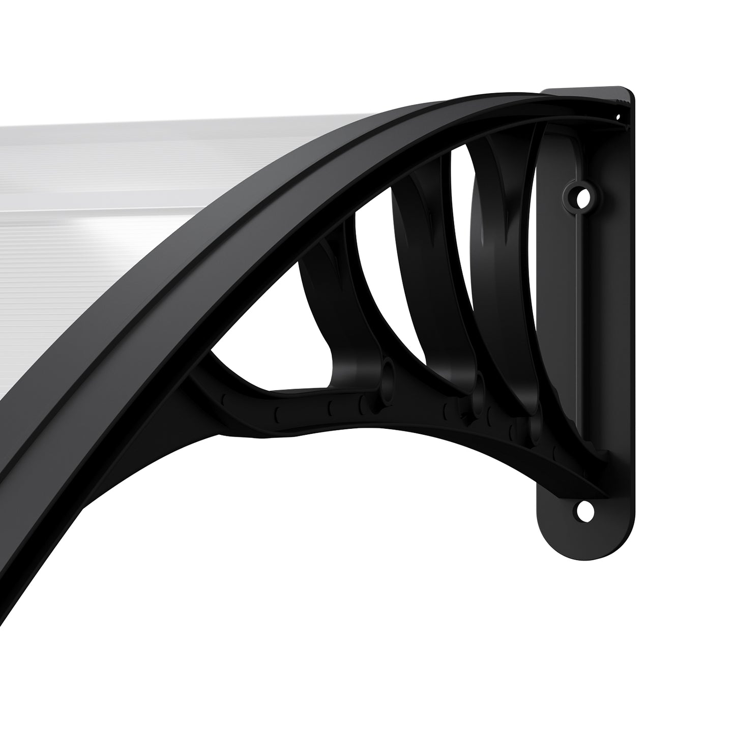 Black Modern Door Canopy Awning UV Protected Polycarbonate Roof