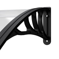 Black Modern Door Canopy Awning UV Protected Polycarbonate Roof