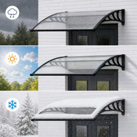 Black Modern Door Canopy Awning UV Protected Polycarbonate Roof