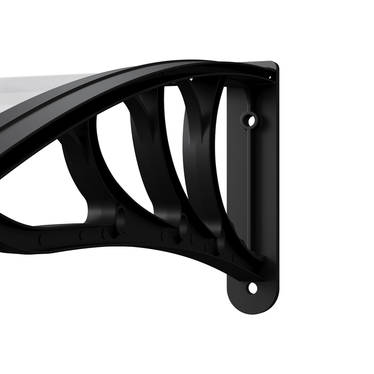 Black Modern Door Canopy Awning UV Protected Polycarbonate Roof