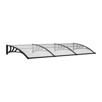 Black Modern Door Canopy Awning UV Protected Polycarbonate Roof