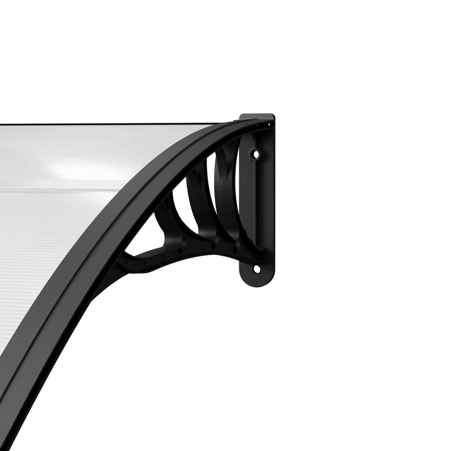 Black Modern Door Canopy Awning UV Protected Polycarbonate Roof