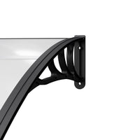 Black Modern Door Canopy Awning UV Protected Polycarbonate Roof
