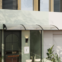 Black Modern Door Canopy Awning UV Protected Polycarbonate Roof
