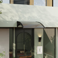 Black Modern Door Window Awning UV Protection Polycarbonate Canopy