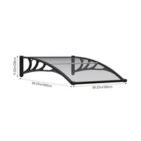Black Modern Door Window Awning UV Protection Polycarbonate Canopy