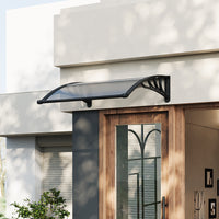 Black Modern Door Window Awning UV Protection Polycarbonate Canopy